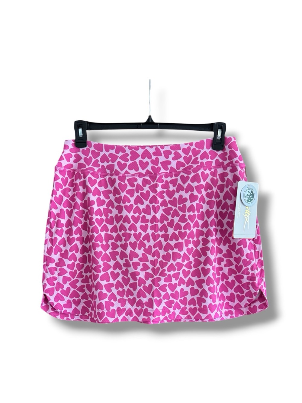 Gottex Lightweight Round Edge Pink Heart-Print Womenβs Skort